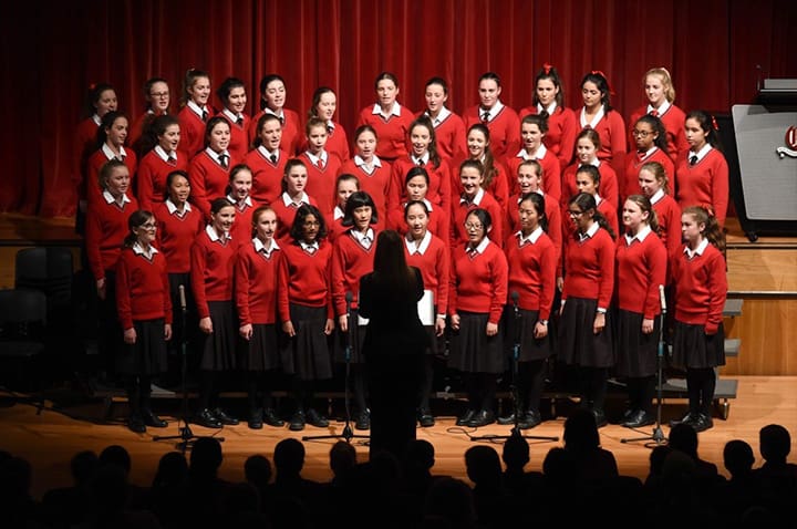 Group of students performing