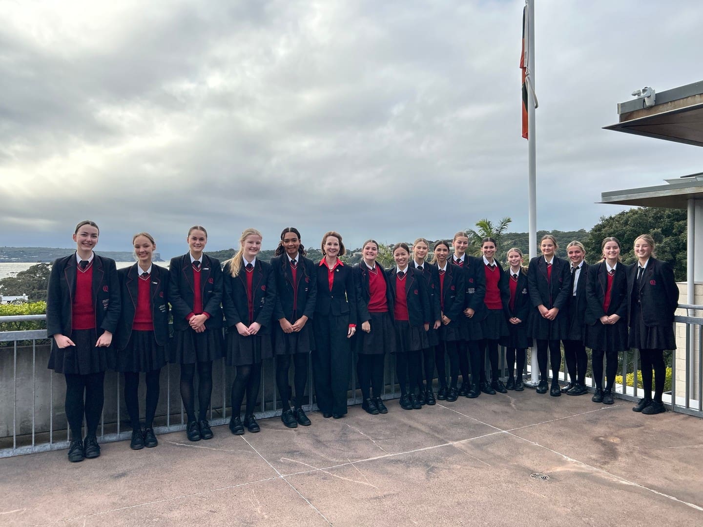 Group of Queenwood prefects in formal attire.
